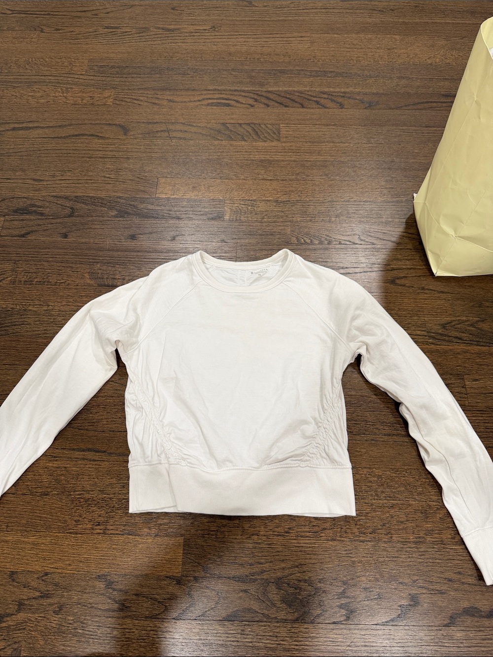 Athleta White Long-Sleeve Pullover Sweatshirt